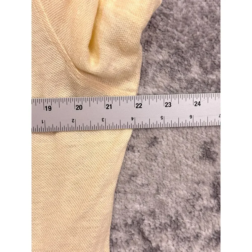 Banana Republic Shirt Large Tall Mens Banana Cream Yellow 100% Linen Knit